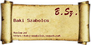 Baki Szabolcs névjegykártya